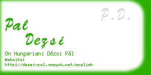 pal dezsi business card